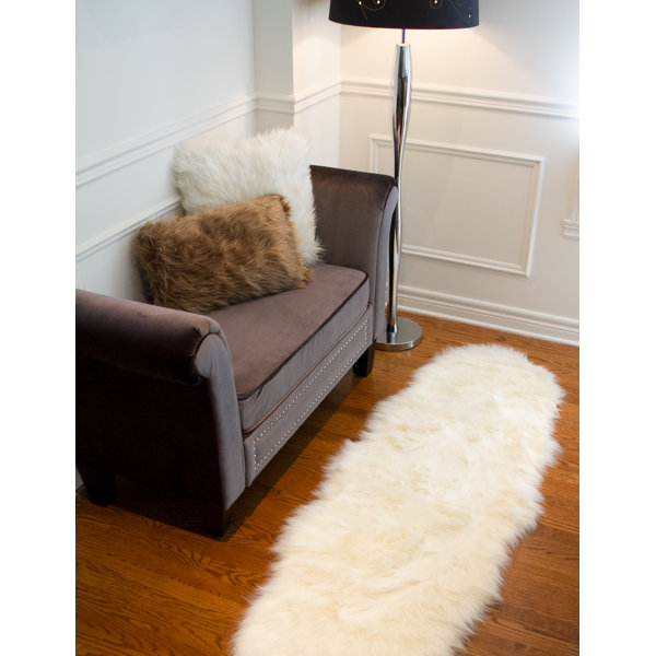 Union Rustic Shayne Faux Sheepskin Off White Area Rug & Reviews Wayfair